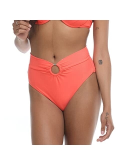 Women's Standard Smoothies Woodstock Solid High Rise Bikini Bottom Swimsuit