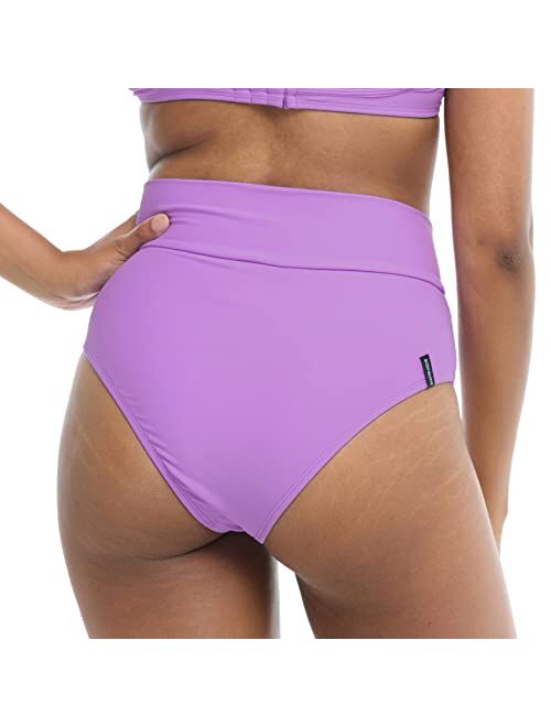 Body Glove Women's Standard Smoothies Woodstock Solid High Rise Bikini Bottom Swimsuit