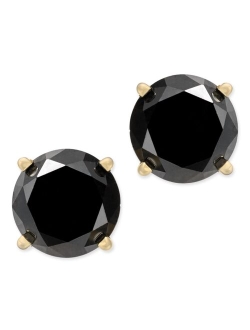 Macy's Black Diamond Stud Earrings (1 to 2 ct. t.w.) in 14k White Gold