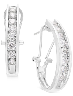 Macy's Diamond J Hoop Earrings (1 ct. t.w.) in 10k Gold or White Gold