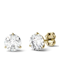 Charles & Colvard Moissanite Martini Stud Earrings (1-3 ct. t.w. Diamond Equivalent) in 14k White or Yellow Gold