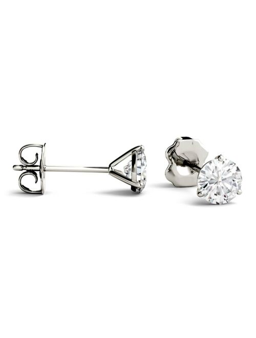 Charles & Colvard Moissanite Martini Stud Earrings (1-3 ct. t.w. Diamond Equivalent) in 14k White or Yellow Gold