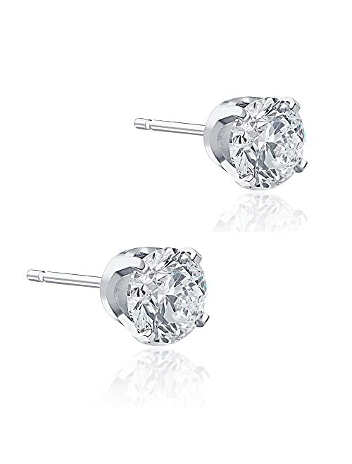 P3 POMPEII3 1 Carat (ctw) Diamond Studs in 14k White or Yellow Gold Lab Grown