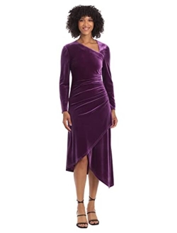 Women's Long Sleeve Asymmetric Neck and Hem Dress