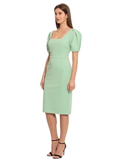 Women's Short Sleeve Sheath Scuba Crepe Dress