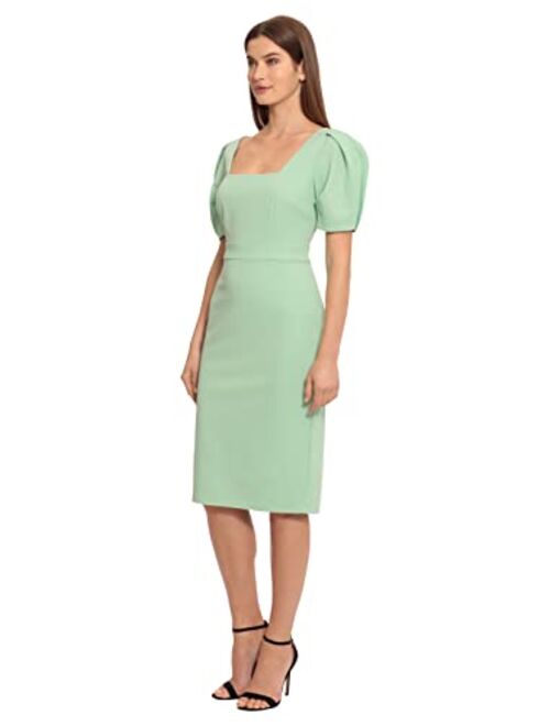 Maggy London Women's Short Sleeve Sheath Scuba Crepe Dress