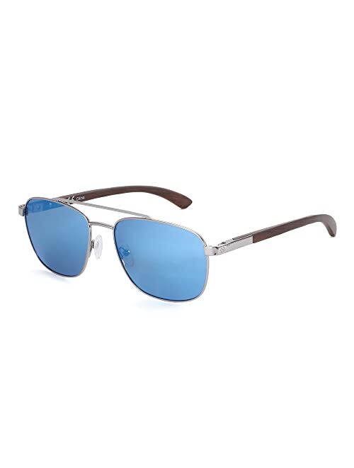 ZENOTTIC Aviator Wood Polarized Sunglasses for Men 100% UV Protection Fishing Driving Golf