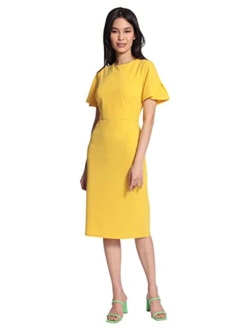 Women's Flutter Sleeve Pencil Skirt Dress