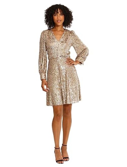 Maggy London Women's Holiday Sequin Dress Event Occasion Cocktail Party Guest of