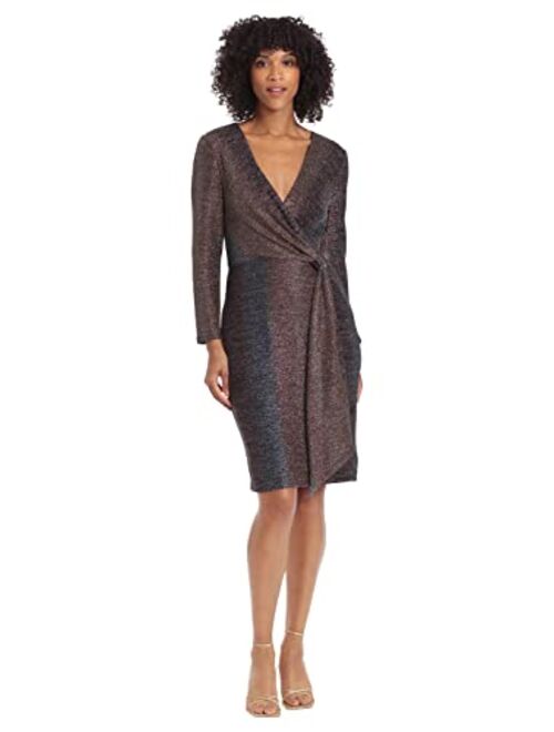 Maggy London Women's Holiday Foil Glitter Shimmer Metallic Dress Occasion Party Guest of