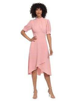 Women's Mock Neck High Low Dress