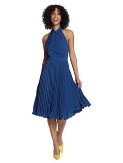 Women's Halter Neck with Tie and Pleated Skirt