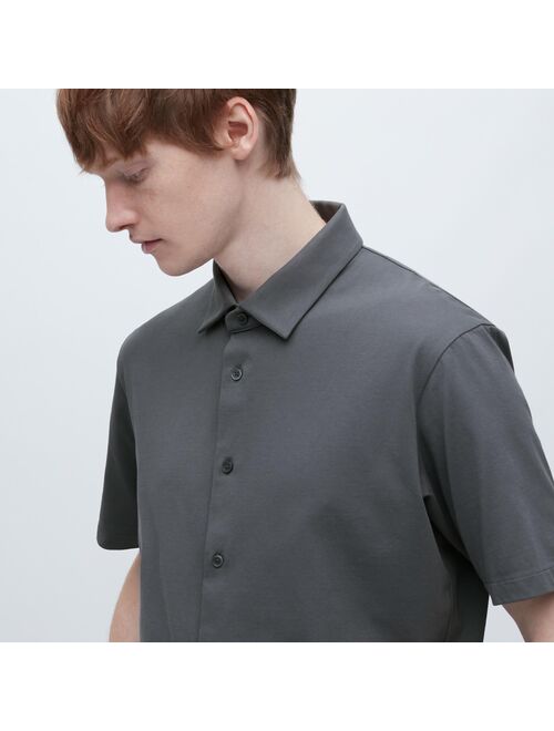 UNIQLO AIRism Full Open Short-Sleeve Polo Shirt