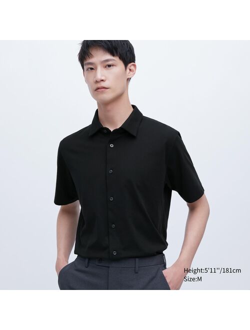 UNIQLO AIRism Full Open Short-Sleeve Polo Shirt