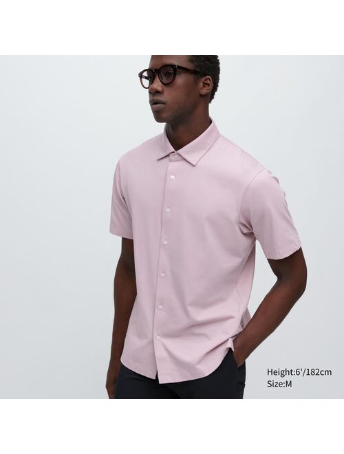 UNIQLO AIRism Full Open Short-Sleeve Polo Shirt