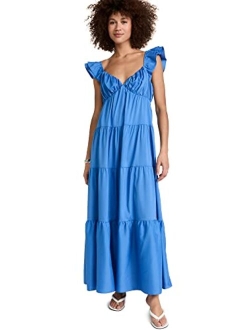 Women's Ruffle Sleeve Maxi Dress