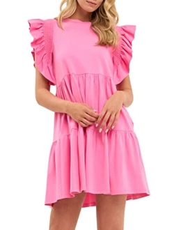 Knit Ruffled Mini Dress