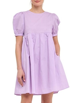 Women's Puff Sleeve Babydoll Dress