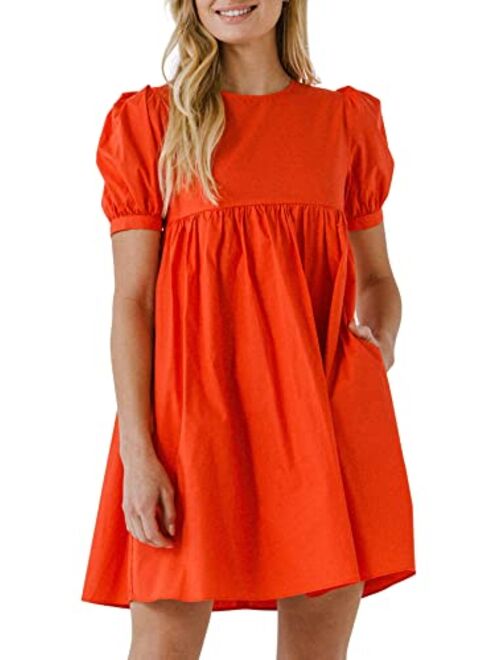 English Factory Women's Puff Sleeve Babydoll Dress