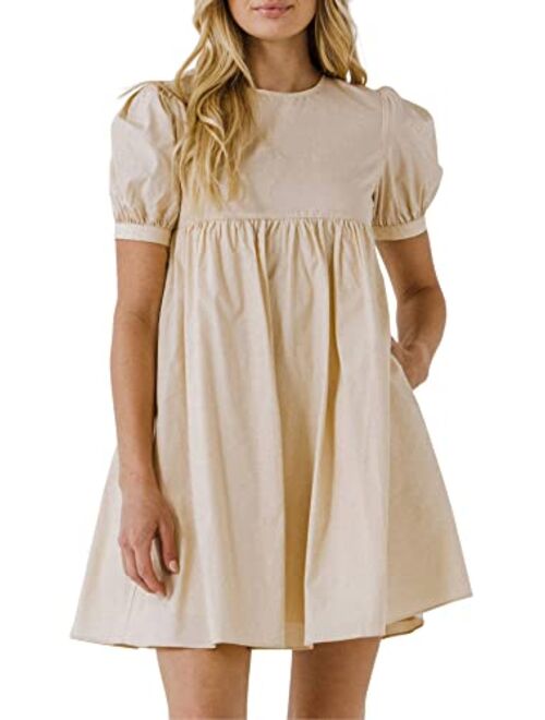 English Factory Women's Puff Sleeve Babydoll Dress