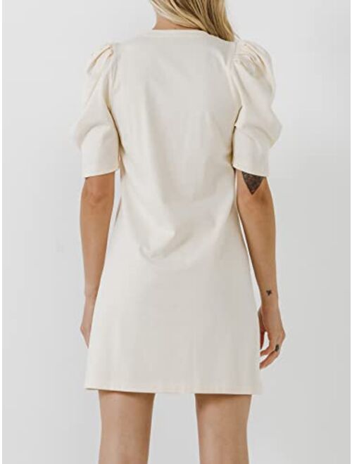 English Factory Short Puff Sleeve T Shirt Dress