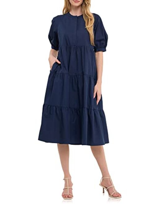 English Factory Short Puff Sleeve Dress