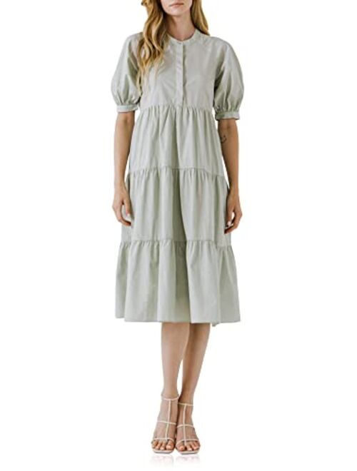 English Factory Short Puff Sleeve Dress