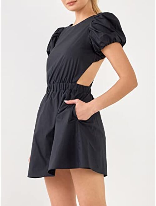 English Factory Cut-Out Poplin Mini Dress