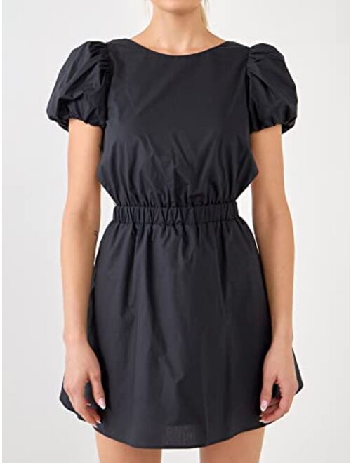 English Factory Cut-Out Poplin Mini Dress