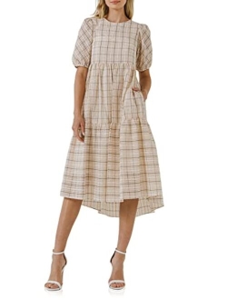 Women's Plaid Midi Dress