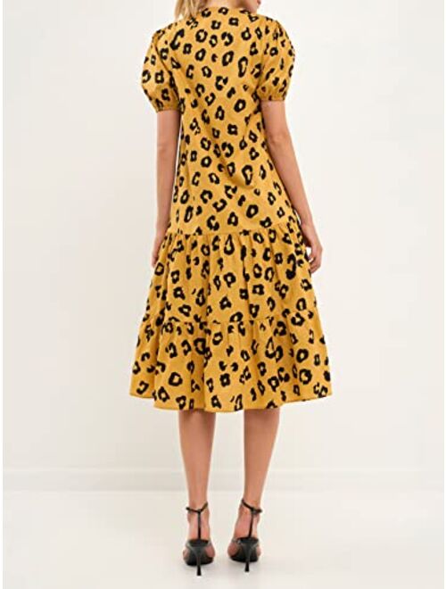 English Factory Women's Animal Print Midi Dress