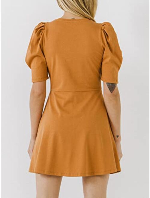 English Factory Short Puff Sleeve Mini Dress