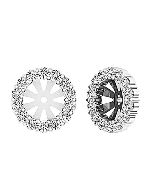 Dazzlingrock Collection 0.65 Carat (ctw) 10K Gold Round Cut Diamond Removable Jackets For Stud Earrings