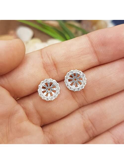 Dazzlingrock Collection 0.65 Carat (ctw) 10K Gold Round Cut Diamond Removable Jackets For Stud Earrings