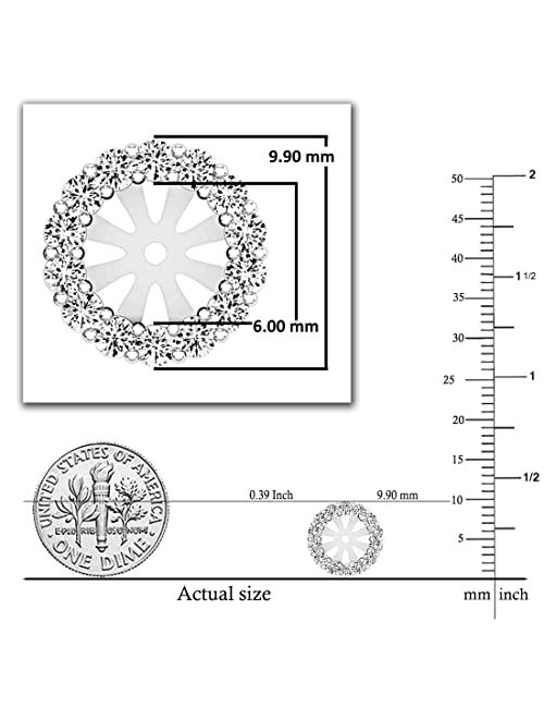 Dazzlingrock Collection 0.65 Carat (ctw) 10K Gold Round Cut Diamond Removable Jackets For Stud Earrings