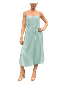 Pleated Chiffon Sleeveless A-Line Dress