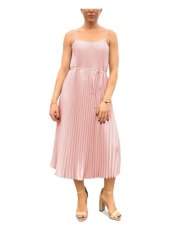 Pleated Chiffon Sleeveless A-Line Dress