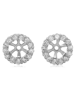 Collection 0.30 Carat (ctw) 14K Gold Round Diamond Removable Jackets for Stud Earrings 1/3 CT