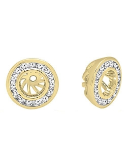 Collection 0.25 Carat (ctw) 14K Gold Round Cut Diamond Removable Jackets For Stud Earrings 1/4 CT