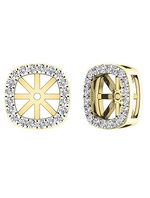 Dazzlingrock Collection 0.30 Carat (ctw) 18K Gold Round Diamond Removable Jackets For Stud Earrings 1/3 CT