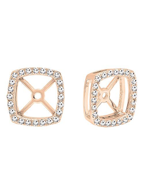 Dazzlingrock Collection 0.30 Carat (ctw) 10K Gold Round White Diamond Removable Jackets For Stud Earrings 1/3 CT