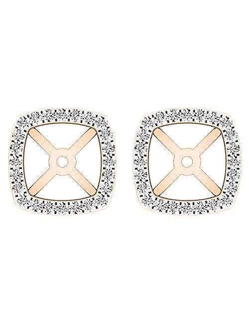 Dazzlingrock Collection 0.30 Carat (ctw) 10K Gold Round White Diamond Removable Jackets For Stud Earrings 1/3 CT