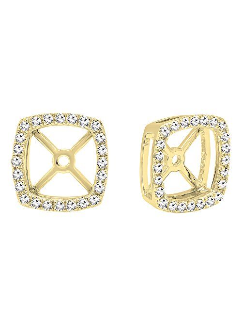 Dazzlingrock Collection 0.30 Carat (ctw) 10K Gold Round White Diamond Removable Jackets For Stud Earrings 1/3 CT