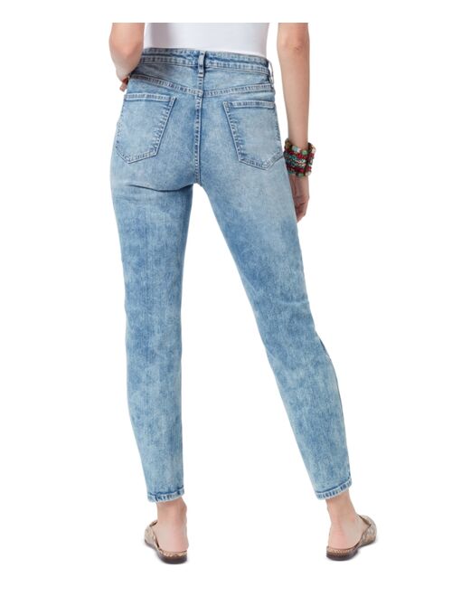 SAM EDELMAN High Rise Distressed Straight Leg Jeans