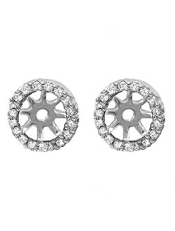 Collection 0.25 Carat (ctw) Round White Diamond Removable Jackets for Stud Earrings 1/4 CT, Available in Various Metal in 10K/14K/18K Gold