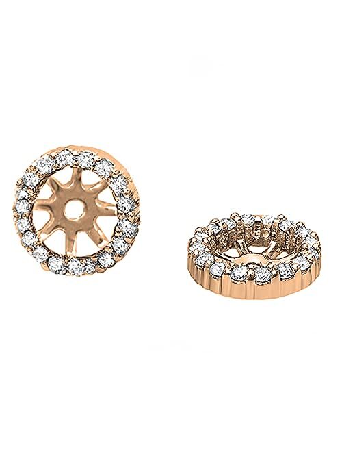 Dazzlingrock Collection 0.25 Carat (ctw) Round White Diamond Removable Jackets for Stud Earrings 1/4 CT, Available in Various Metal in 10K/14K/18K Gold