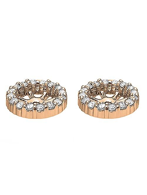 Dazzlingrock Collection 0.25 Carat (ctw) Round White Diamond Removable Jackets for Stud Earrings 1/4 CT, Available in Various Metal in 10K/14K/18K Gold