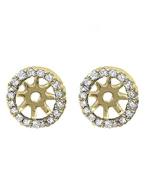 Dazzlingrock Collection 0.25 Carat (ctw) Round White Diamond Removable Jackets for Stud Earrings 1/4 CT, Available in Various Metal in 10K/14K/18K Gold