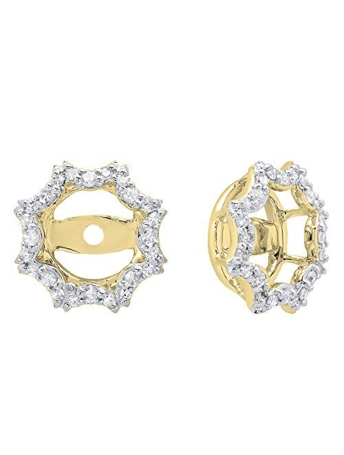 Dazzlingrock Collection 0.20 Carat (ctw) 14K Round Diamond Ladies Removable Jackets For Stud Earrings, Gold