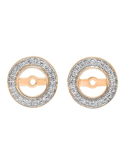 Dazzlingrock Collection 0.20 Carat (ctw) 10K Gold Round White Diamond Removable Jackets For Stud Earrings 1/5 CT